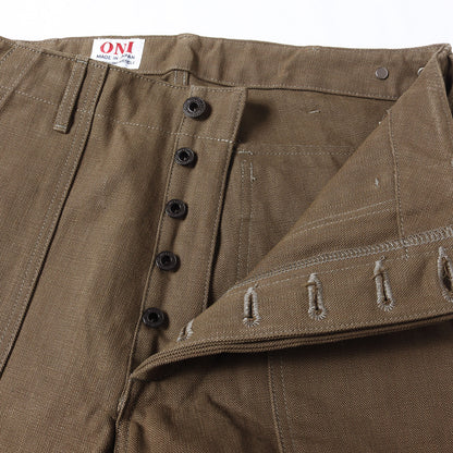 13oz 硫化染め ヘビーオックス ワイドストレート ベイカーパンツ (ONI-207HOX-OLB)