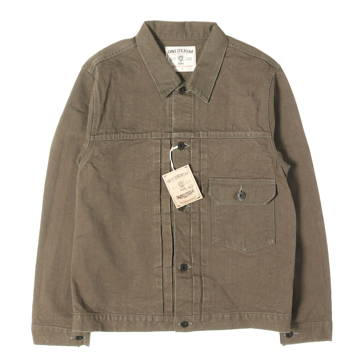 1stタイプ 13oz 硫化 ヘビーオックス ジャケット (ONI-01507L-HOX-OLB)