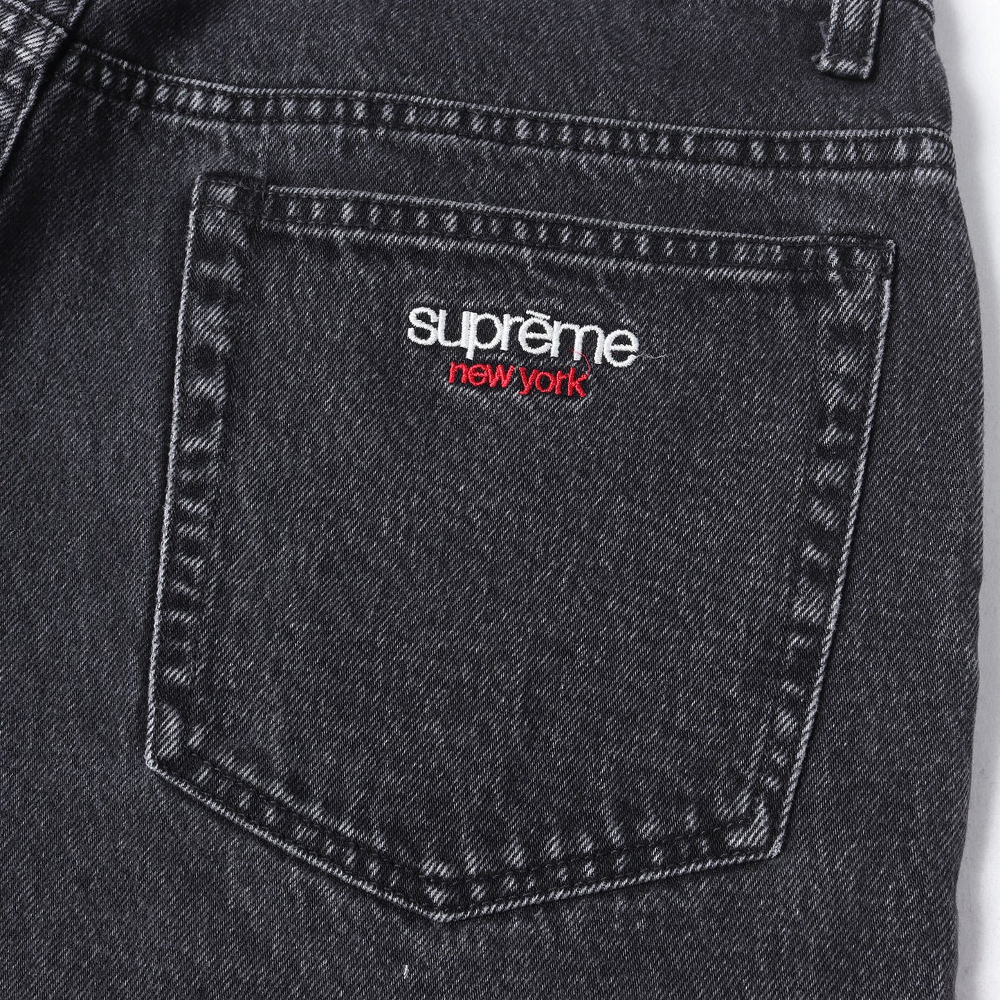 23AW クラシックロゴ刺繍 ウォッシュド バギー デニムパンツ(Baggy Jean)
