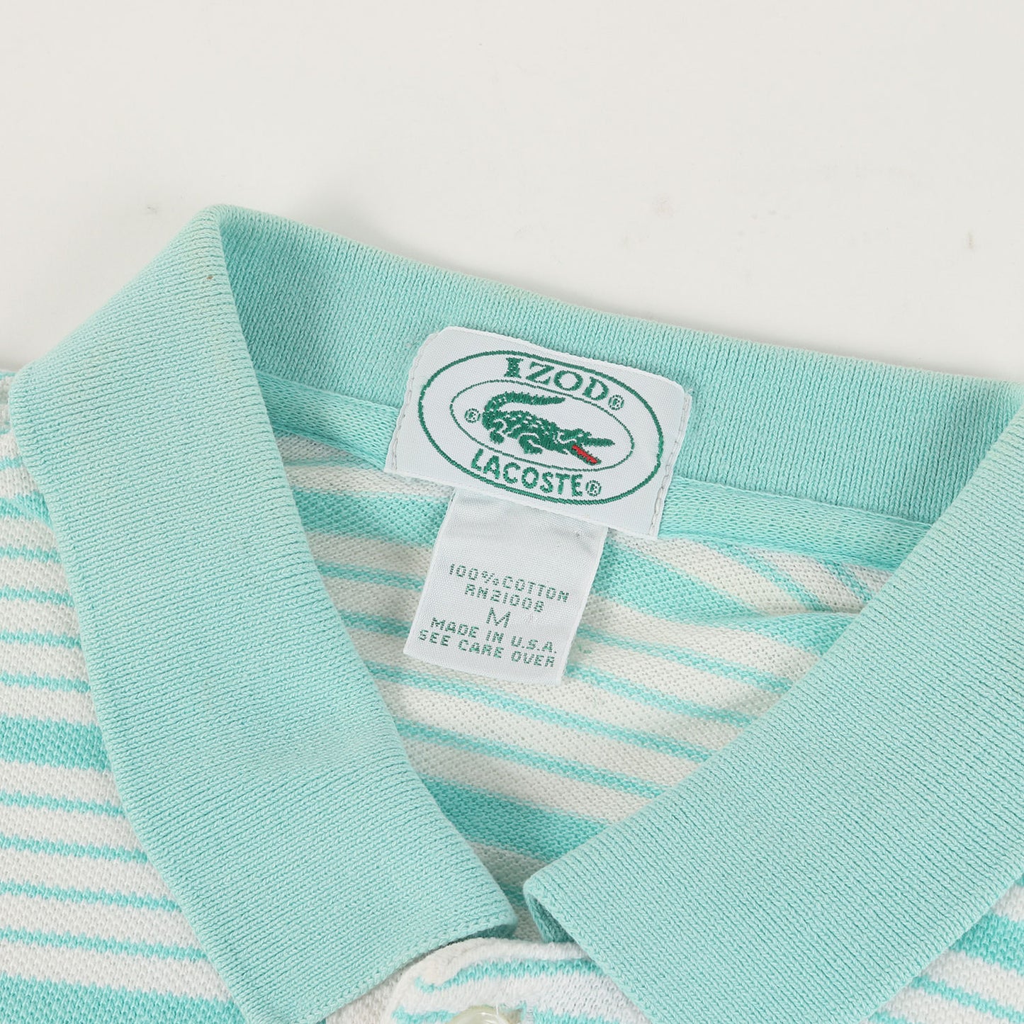 80s IZOD LACOSTE ボーダー 鹿の子 ポロシャツ USA製