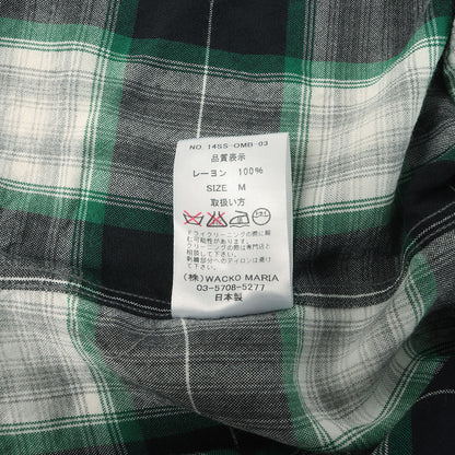 チェーン刺繍ロゴ オンブレチェック レーヨン シャツ