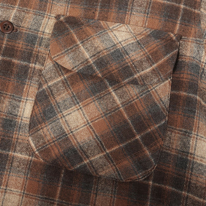 [GOODコンディション] 70s オープンカラー チェック ウール ボード シャツ USA製