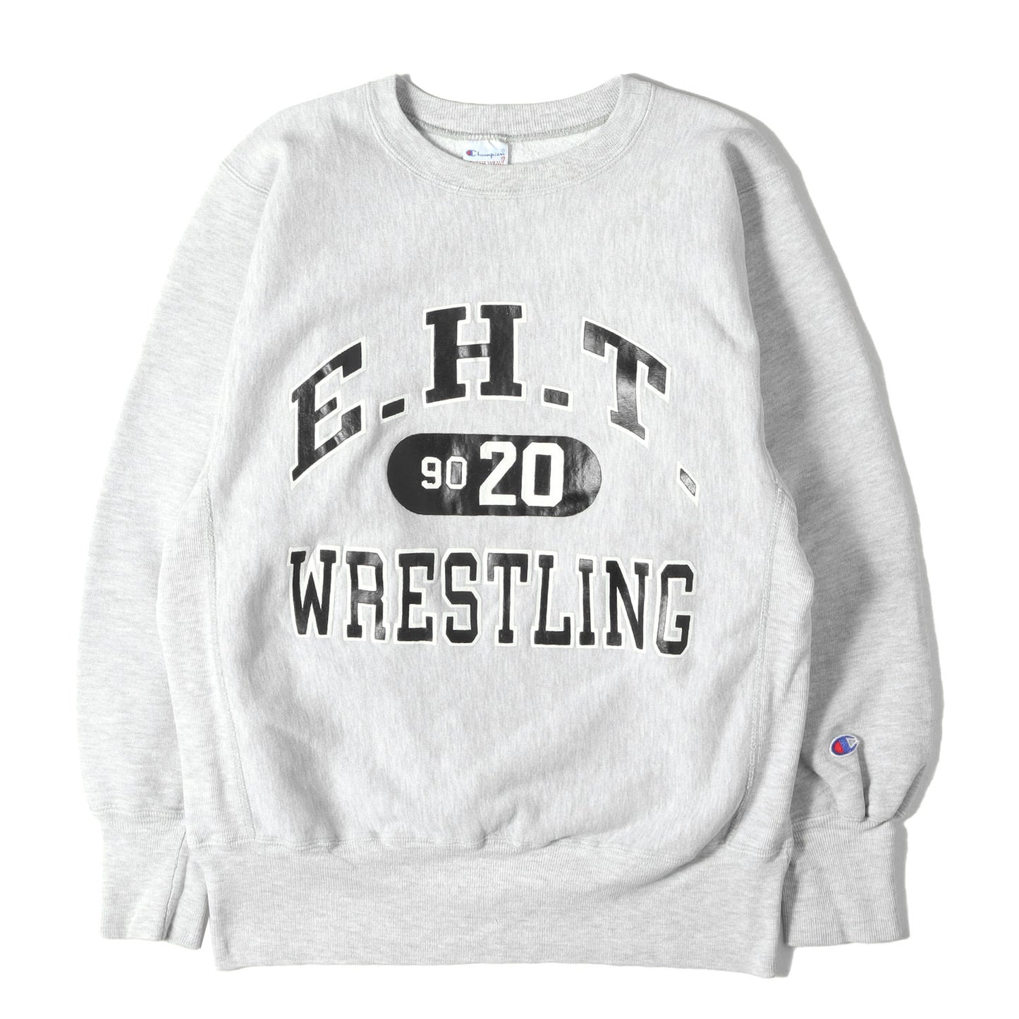 [USA製 刺繍タグ] 90s 3段カレッジロゴ リバースウィーブ スウェット E.H.T. WRESTLING