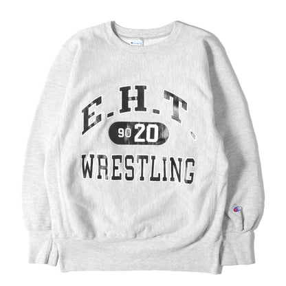 [USA製 刺繍タグ] 90s 3段カレッジロゴ リバースウィーブ スウェット E.H.T. WRESTLING