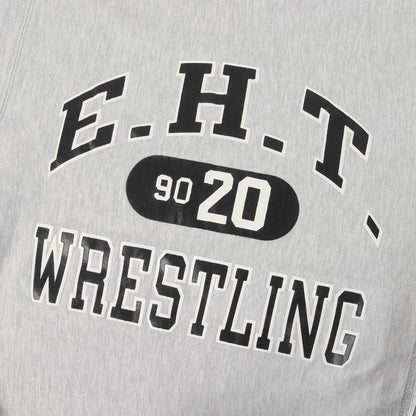 [USA製 刺繍タグ] 90s 3段カレッジロゴ リバースウィーブ スウェット E.H.T. WRESTLING