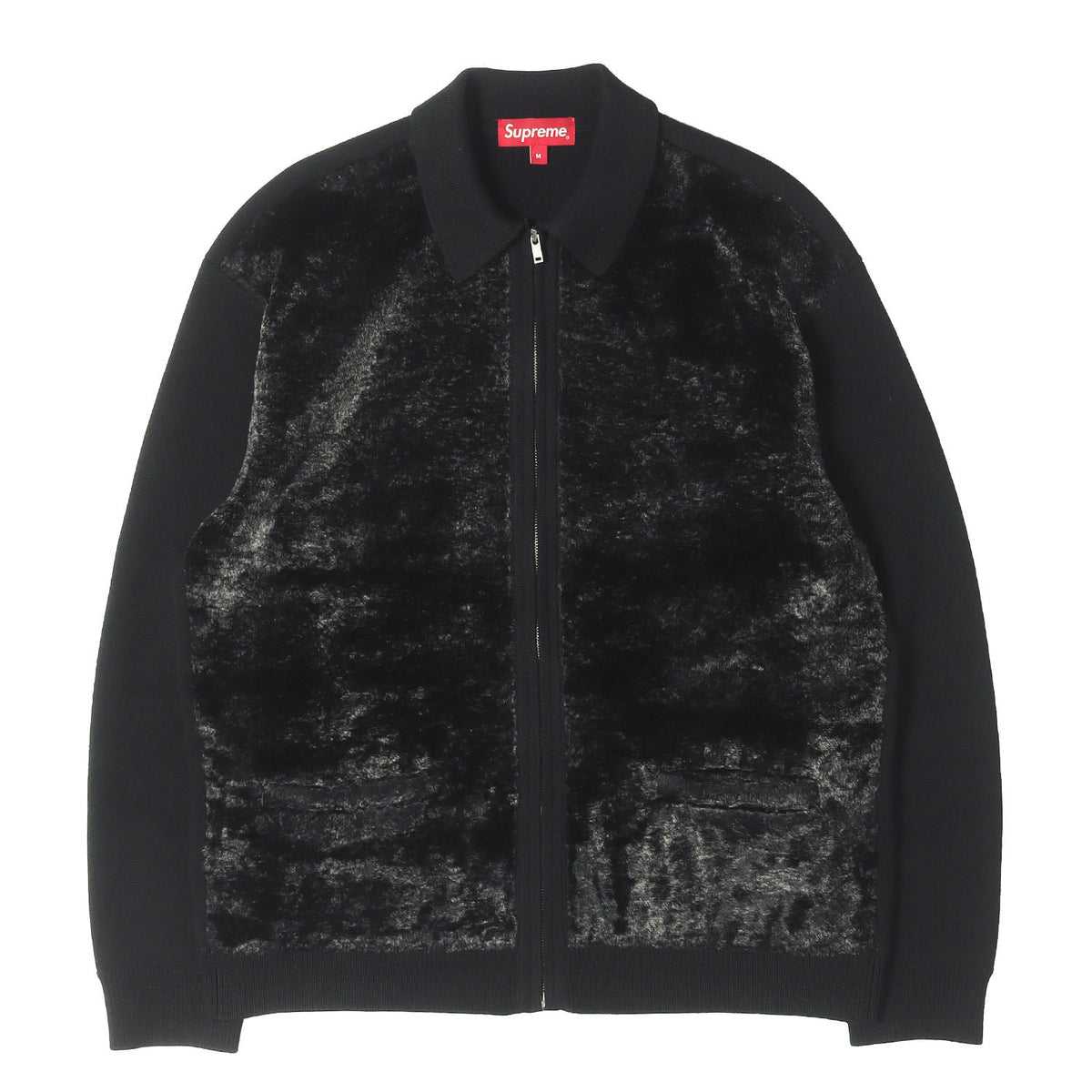 22AW フェイクファー ジップアップ ニット カーディガン(Faux Fur Zip Up Cardigan)