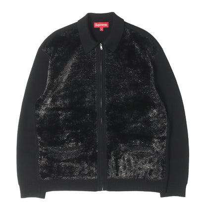 22AW フェイクファー ジップアップ ニット カーディガン(Faux Fur Zip Up Cardigan)