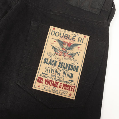 [近年モデル] 5ポケット セルビッチ ブラック デニムパンツ (VINTAGE 5 POCKET JAPAN WOVEN SELVEDGE DENIM) USA製