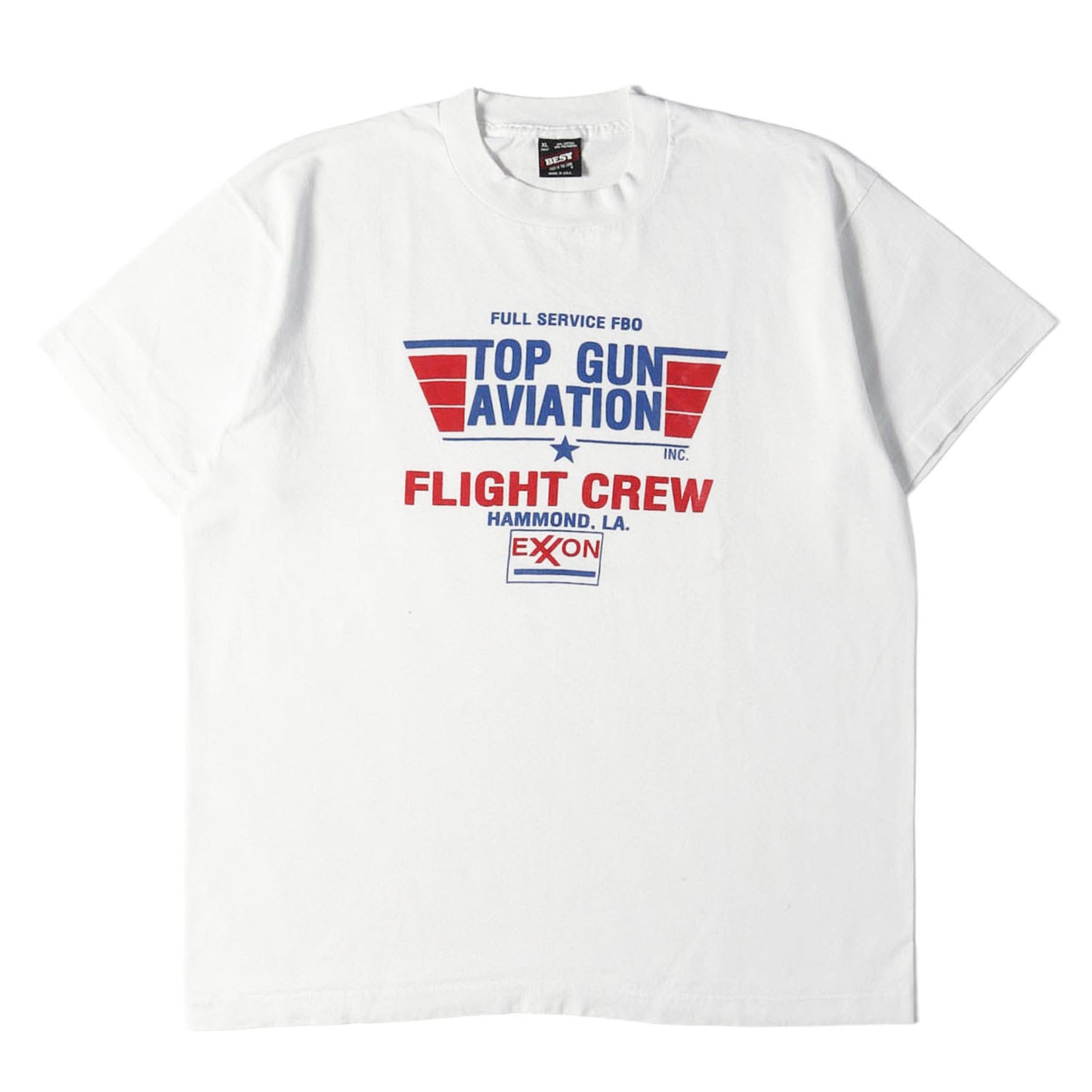 [Goodデザイン] 90s TOP GUN AVIATION プリント Tシャツ / USA製 FRUIT OF THE LOOM