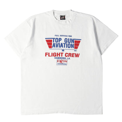 [Goodデザイン] 90s TOP GUN AVIATION プリント Tシャツ / USA製 FRUIT OF THE LOOM