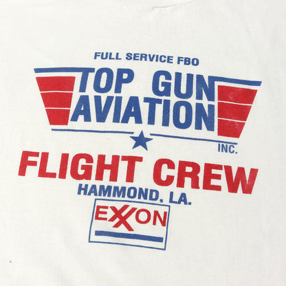 [Goodデザイン] 90s TOP GUN AVIATION プリント Tシャツ / USA製 FRUIT OF THE LOOM