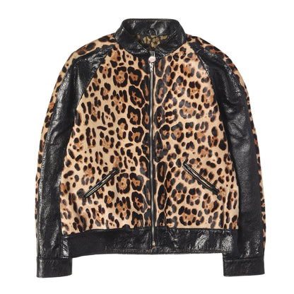チーター柄 ハラコレザー コンビ シープスキン イギーポップジャケット (IGGY POP'S JACKET)