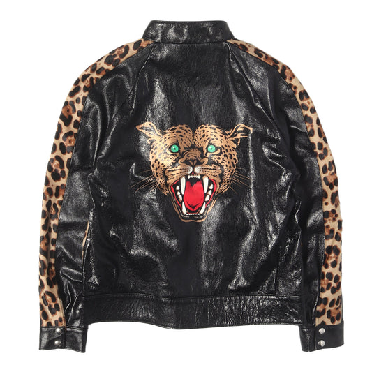 チーター柄 ハラコレザー コンビ シープスキン イギーポップジャケット (IGGY POP'S JACKET)