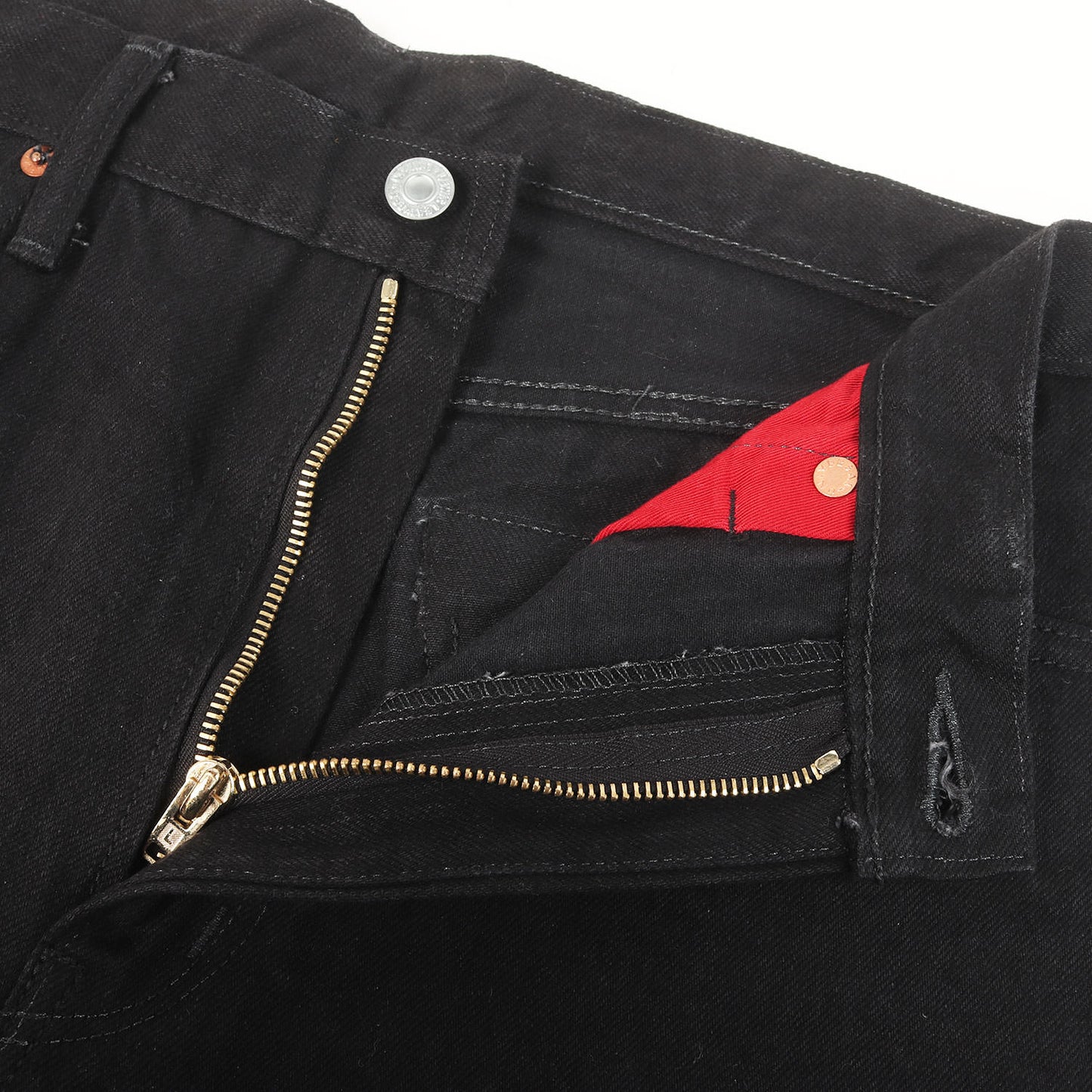 ジップポケット付き タイトフィット ストレート デニムパンツ (LLJ003 Tapered Zip Jeanes)