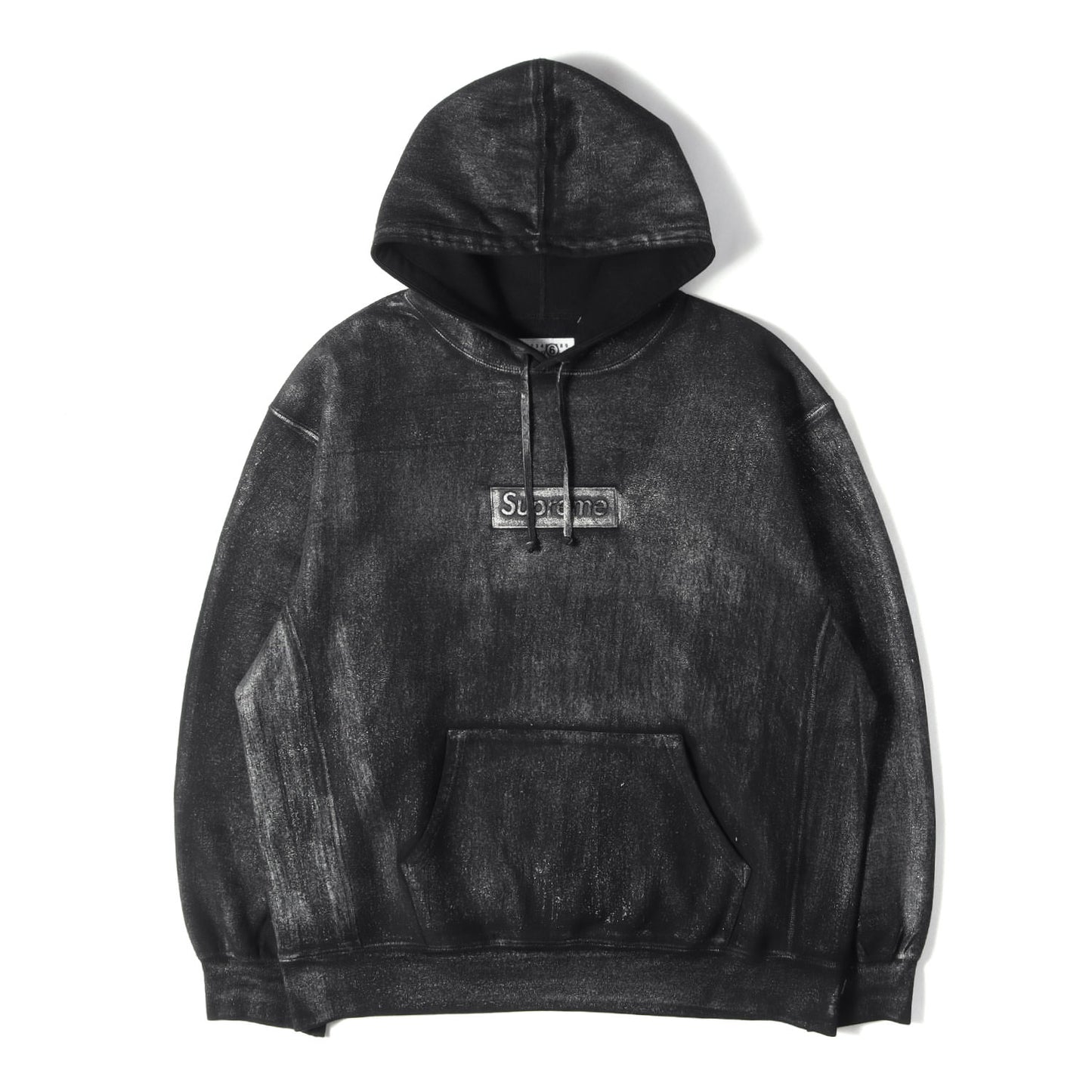 24SS ×MM6 Maison Margiela フォイル加工 BOXロゴ スウェットパーカー(Foil Box Logo Hooded Sweatshirt)
