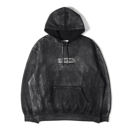24SS ×MM6 Maison Margiela フォイル加工 BOXロゴ スウェットパーカー(Foil Box Logo Hooded Sweatshirt)