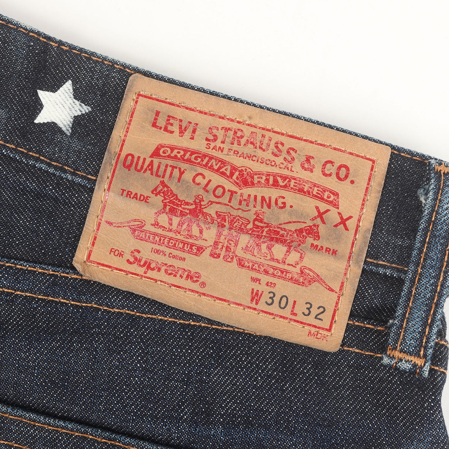 ×Levi's 505 スタープリント デニムパンツ(ZipFly Jean 505)