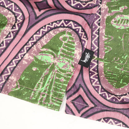 マスク総柄 レーヨン オープンカラー 半袖シャツ(Mask S/S Shirt)