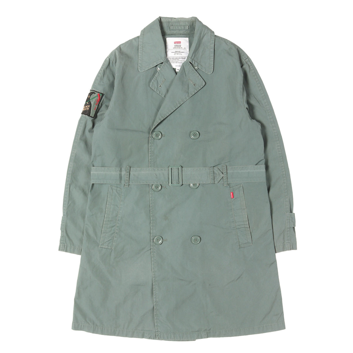 パッチ付き コットン トレンチコート(Black Death Trench Coat)