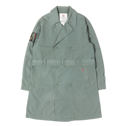 パッチ付き コットン トレンチコート(Black Death Trench Coat)