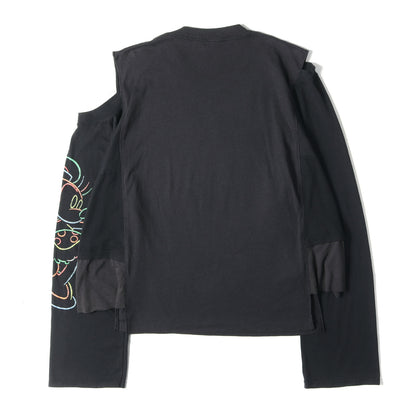 古着リメイク 再構築 ミッキーマウス ロングスリーブ Tシャツ