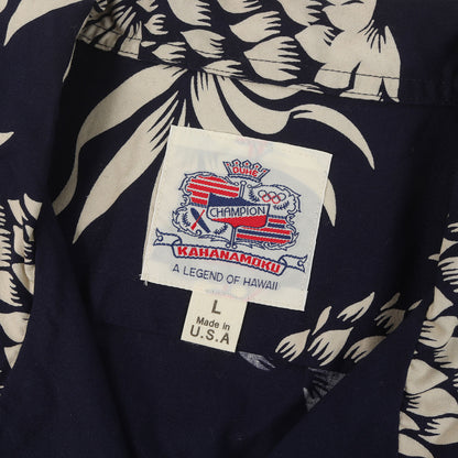 Duke Kahanamoku実名復刻 パイナップル柄 コットン アロハシャツ (DUKES PINEAPPLE)