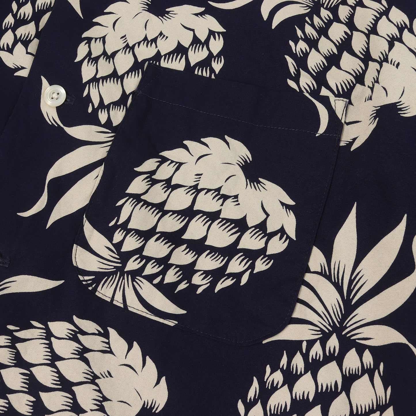 Duke Kahanamoku実名復刻 パイナップル柄 コットン アロハシャツ (DUKES PINEAPPLE)