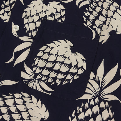 Duke Kahanamoku実名復刻 パイナップル柄 コットン アロハシャツ (DUKES PINEAPPLE)