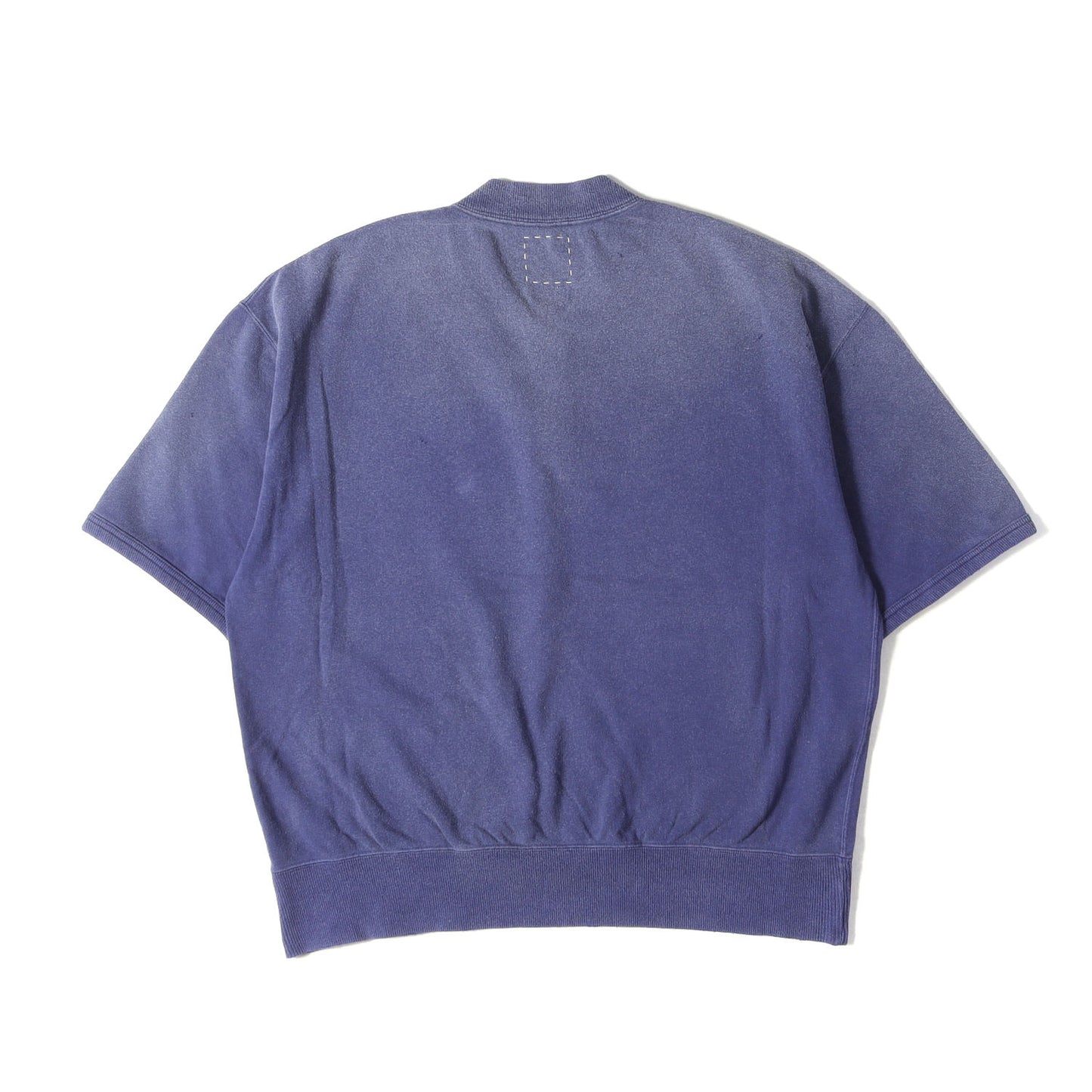 26SS クラッシュ加工 ヘンリージップ 半袖 スウェット(MONDO HENLEY ZIP S/S CRASH)