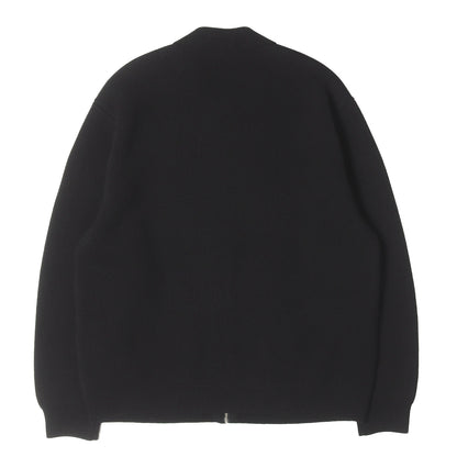 24AW ウーブンレザー ジップアップ ニット カーディガン(Woven Leather Zip Up Cardigan)