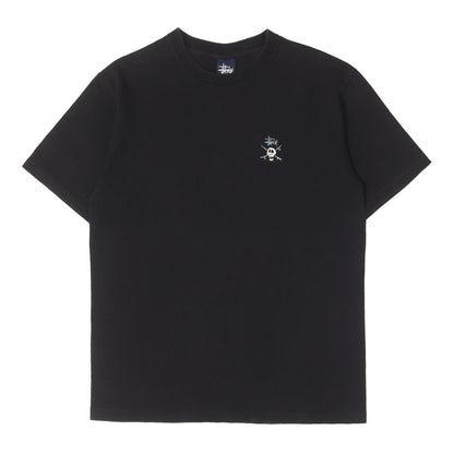 90S OLD STUSSY 紺タグ スケボースカル刺繍 Tシャツ(USA製)
