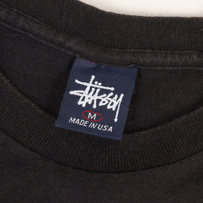 90S OLD STUSSY 紺タグ スケボースカル刺繍 Tシャツ(USA製)