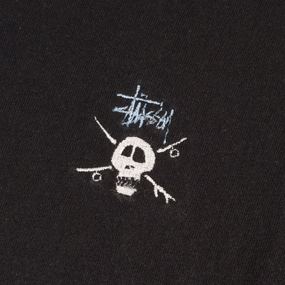 90S OLD STUSSY 紺タグ スケボースカル刺繍 Tシャツ(USA製)