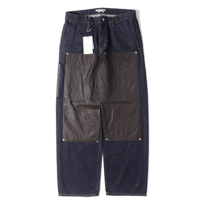 26SS レザーダブルニー デニム ペインターパンツ(LEATHER DOUBLE KNEE DENIM PAINTER PANTS)