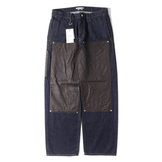 26SS レザーダブルニー デニム ペインターパンツ(LEATHER DOUBLE KNEE DENIM PAINTER PANTS)