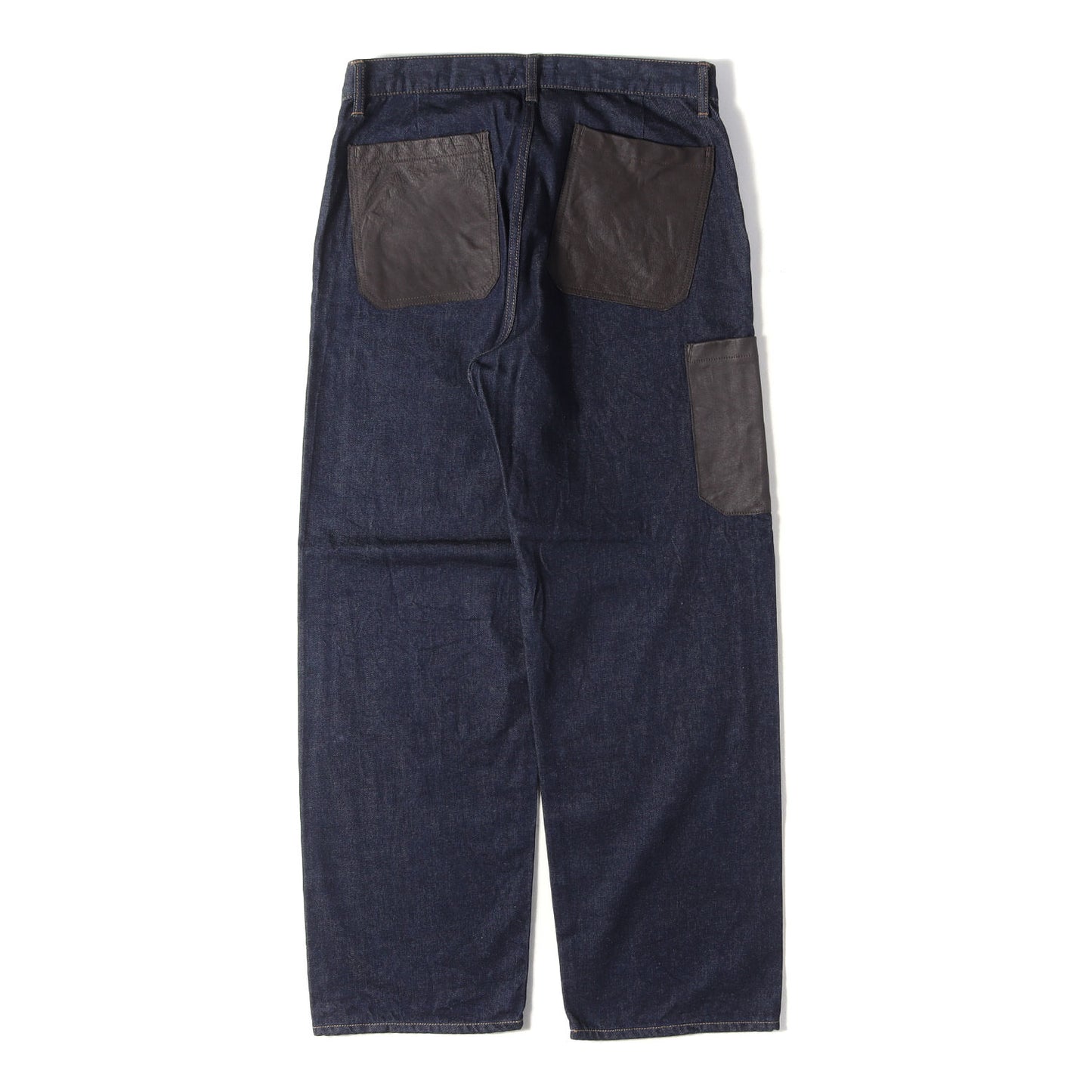 26SS レザーダブルニー デニム ペインターパンツ(LEATHER DOUBLE KNEE DENIM PAINTER PANTS)