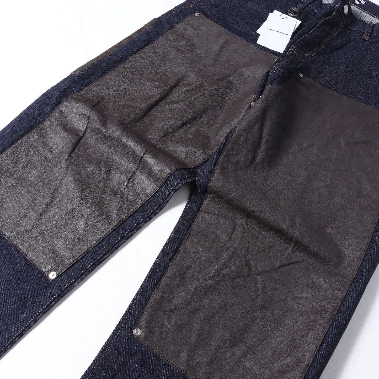 26SS レザーダブルニー デニム ペインターパンツ(LEATHER DOUBLE KNEE DENIM PAINTER PANTS)