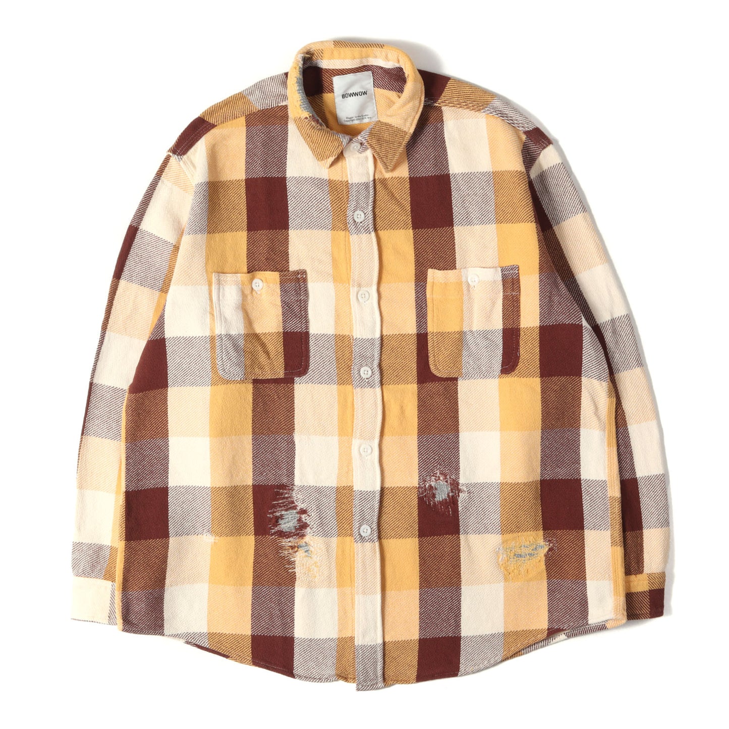 ダメージリペア加工 ヘビー チェック フランネルシャツ(REPAIR AGEING FLANNEL SHIRTS)