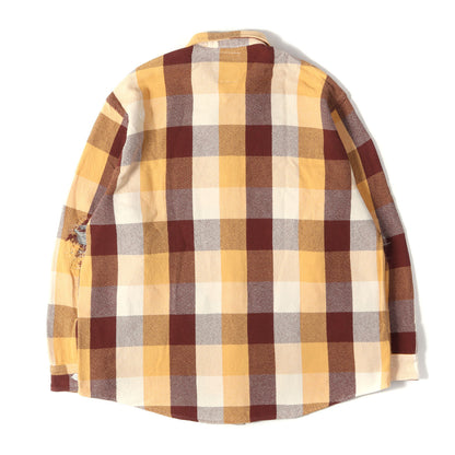 ダメージリペア加工 ヘビー チェック フランネルシャツ(REPAIR AGEING FLANNEL SHIRTS)