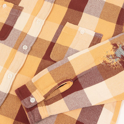 ダメージリペア加工 ヘビー チェック フランネルシャツ(REPAIR AGEING FLANNEL SHIRTS)