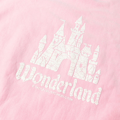 ダメージ加工 ひび割れ発砲プリント リバースウィーブ スウェット(WONDER LAND CREW SWEAT SHIRTS)