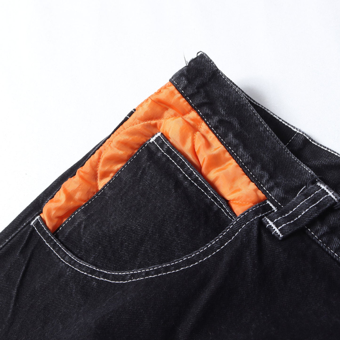 キルティング デザイン バギー デニムパンツ(BAGGY PANTS)