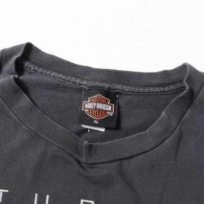 [雰囲気抜群] 00s 4面プリント 袖ロゴ フレイム エンブレム ロングスリーブ Tシャツ USA製
