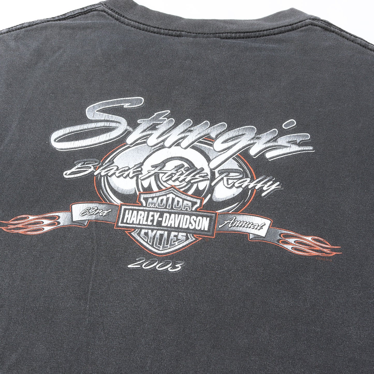 [雰囲気抜群] 00s 4面プリント 袖ロゴ フレイム エンブレム ロングスリーブ Tシャツ USA製