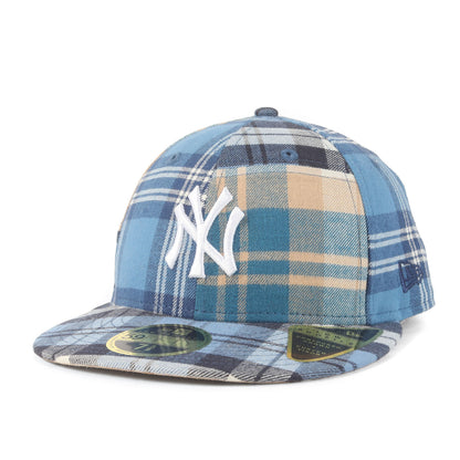 22AW ×NEW ERA ×New York Yankees パッチワーク チェックネル ベースボールキャップ(Pieced Plaid Low Profile 59Fifty)