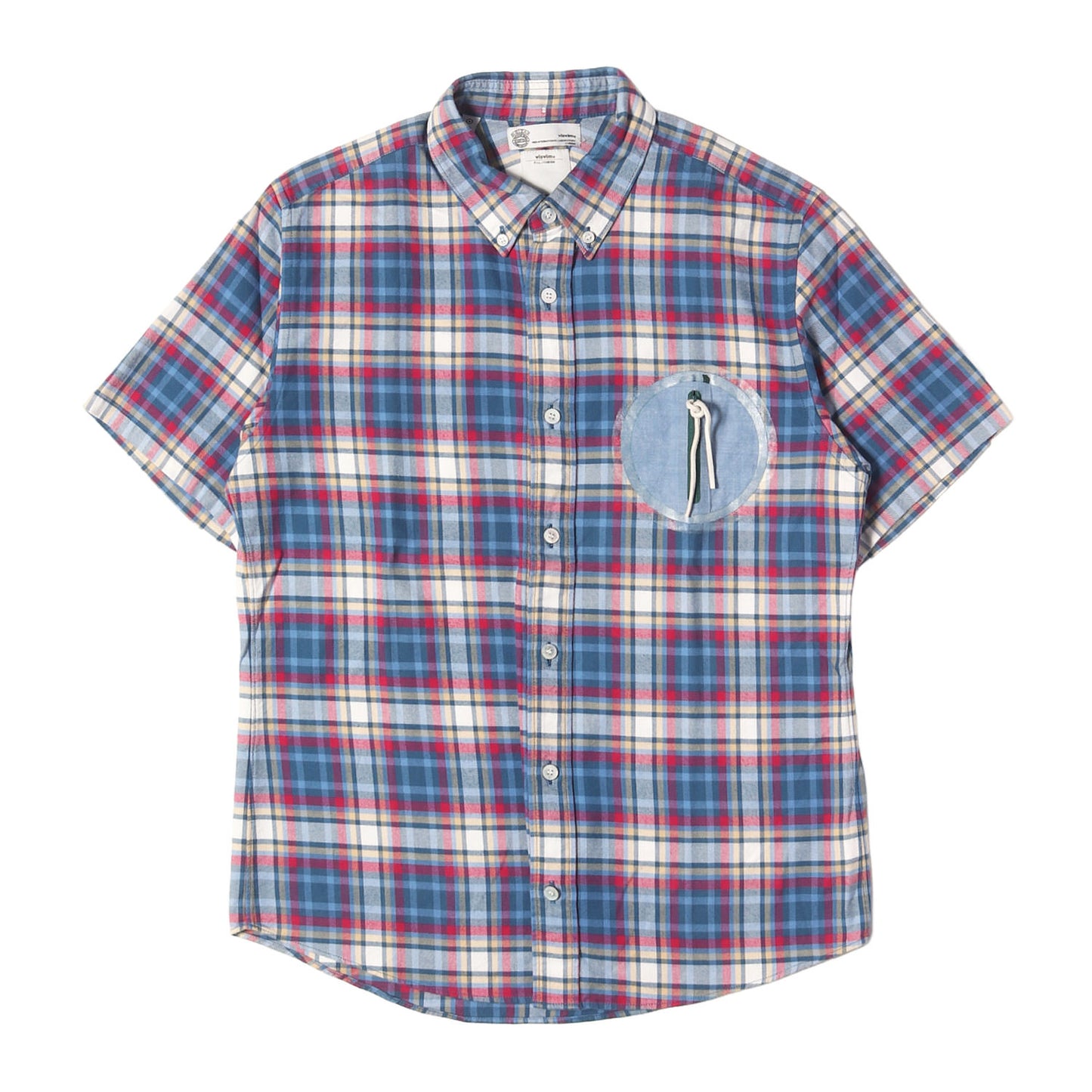 00s ジップポケット付き チェック ボタンダウン 半袖シャツ(JUNEAU WELD CHAMBRAY S/S GIZA)