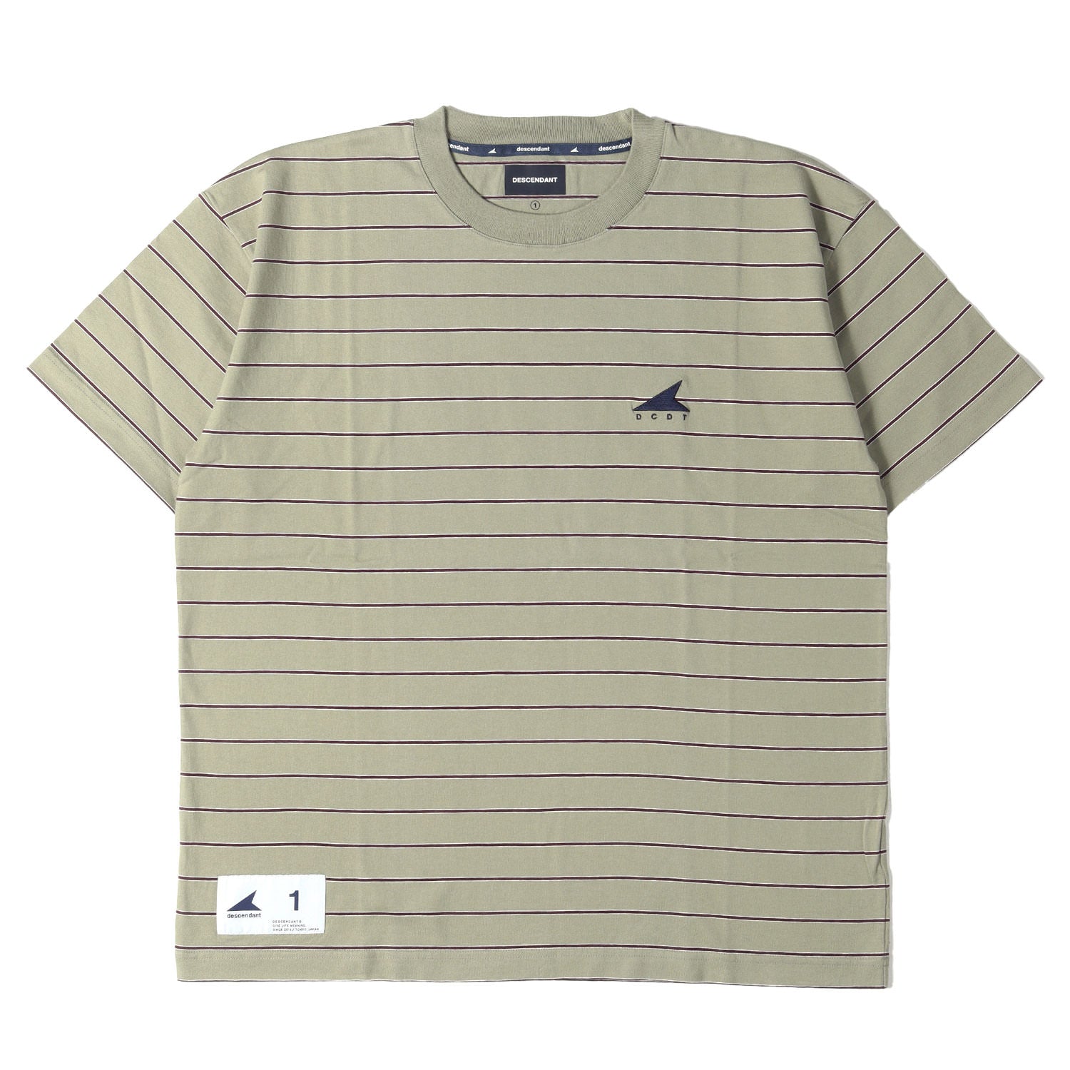 Boo Horizontal DESCENDANT (ディセンダント) 25SS ロゴ刺繍 ボーダー ポケット Tシャツ(HORIZONTAL STRIPE SS ...