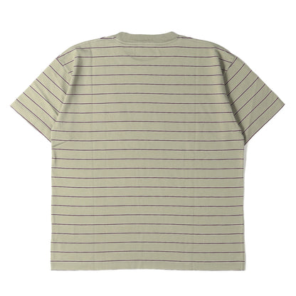 25SS ロゴ刺繍 ボーダー ポケット Tシャツ(HORIZONTAL STRIPE SS)