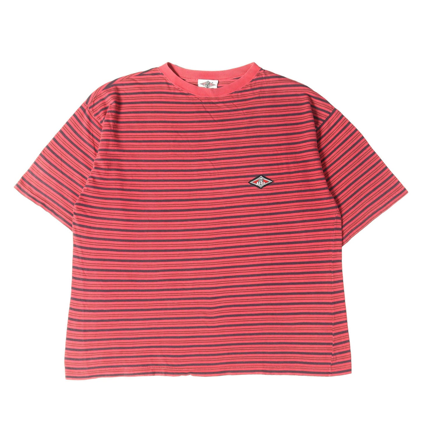 90s アイコンパッチ付き ボーダー クルーネック Tシャツ / USA製 BEAR SURFBOARDS