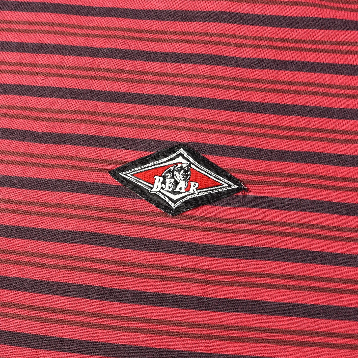 90s アイコンパッチ付き ボーダー クルーネック Tシャツ / USA製 BEAR SURFBOARDS
